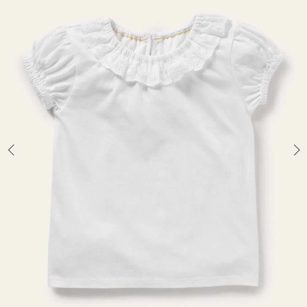 Boden Broderie Collar Jersey Top white
